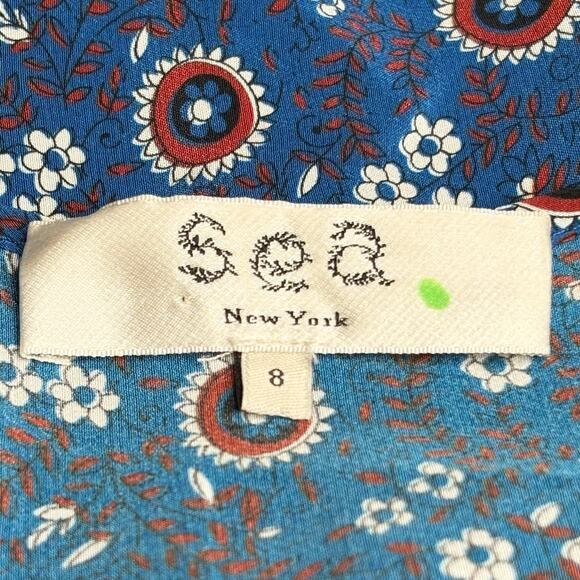 Sea NY Silk Tallulah Boho Print Midi Dress Size 8 - Picture 5 of 10